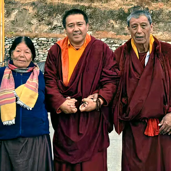 Tulku with his parents on a recent trip to Bhutan